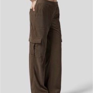 Mid Rise Pockets Straight Leg Corduroy Casual Cargo Pants
